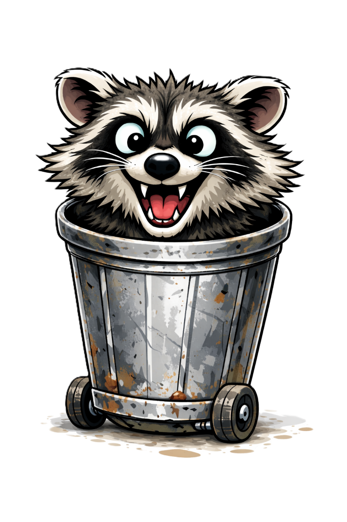 Raccoon in a Trashcan