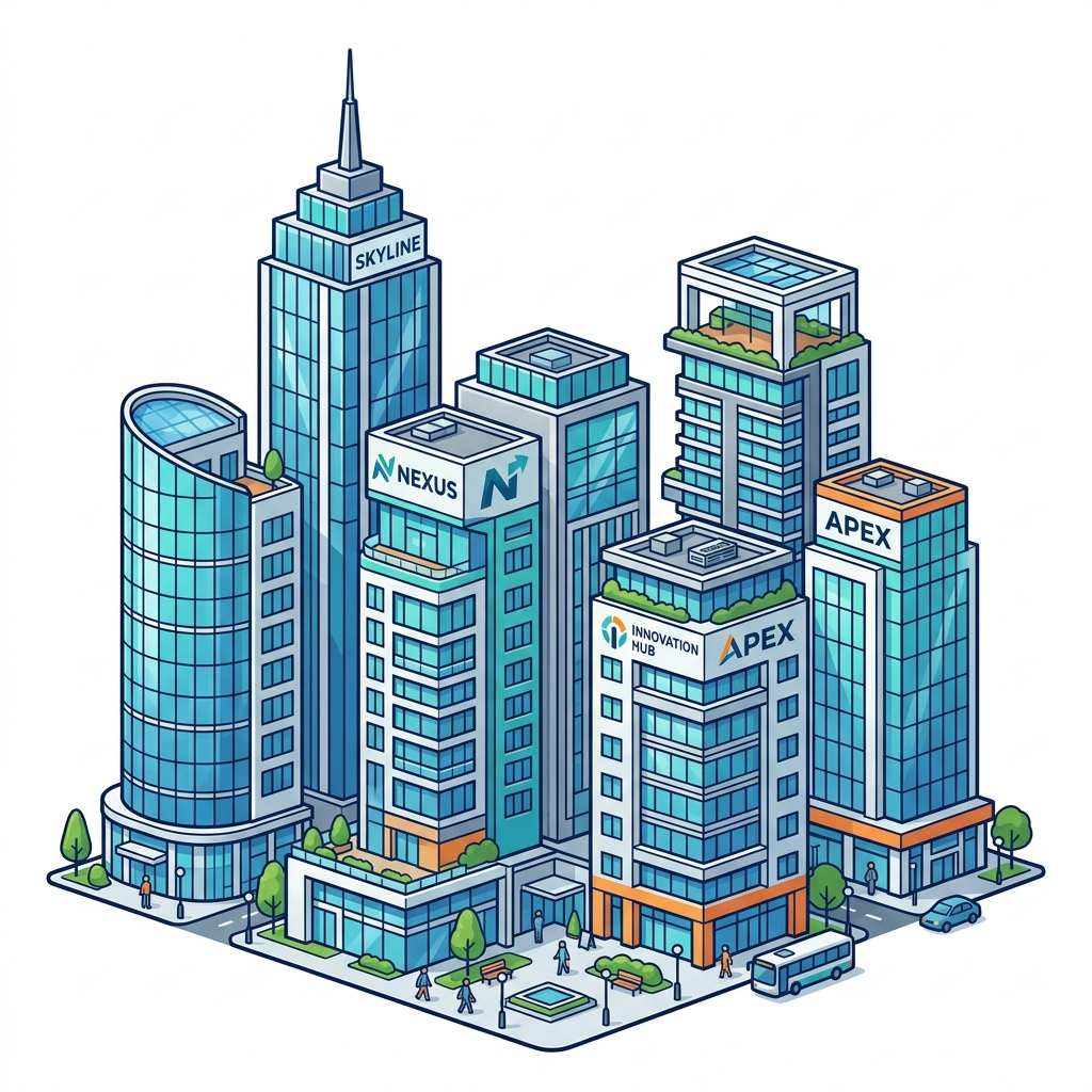 Original Panda buildings illustration