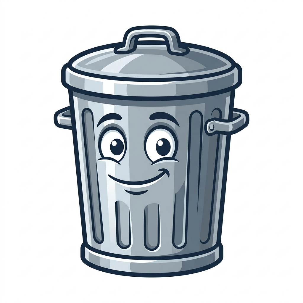 Original Panda trashcan illustration